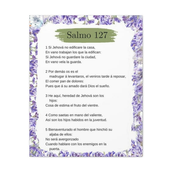 Salmo 127 Impresion De Arte Crist en la Pared Lista Para Colgar in Spanish Ready to Hang Bible Canvas Unframed
