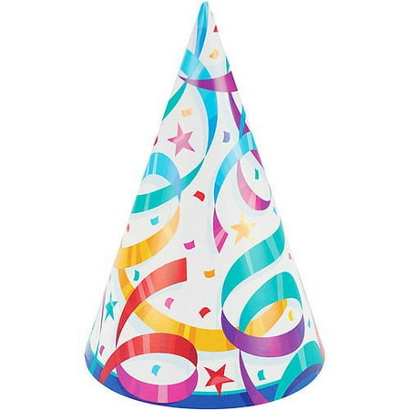 7'' Party Hats - 8-Pack, Party Streamers