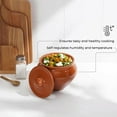 thumbnail image 3 of HOMEHUT Traditional natural clay stoneware baking pots with oven fork, Handcrafted red clay cooking pot with lid, set of 3, 3 of 5