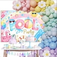 thumbnail image 3 of Pool Party Backdrop Summer Flamingo Swim Ring Swimming Pool Party Decorations Splish Splash Baby Shower Birthday Photography Background, 3 of 4