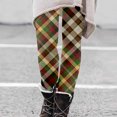 thumbnail image 2 of Christmas Leggings Women's Santa Claus/Buffalo Plaid Print High Waist Underpants Slim Fit Gym Jegging Tights, 2 of 5
