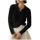 thumbnail image 2 of Blazer para mujer,Blusa informal holgada con mangas abullonadas y cuello plisado para mujer, de poliéster, manga larga, talla grande 3XL, sopatenor, 2 of 9