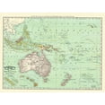 thumbnail image 2 of Rand McNally 32x25 White Modern Wood Framed Museum Art Print Titled - Oceania Malaysia - Rand McNally 1892, 2 of 4