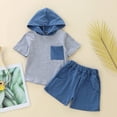thumbnail image 2 of GXWEA Baby Boy Clothes 12-18 Months Ropa De NiñO Baby Boy Clothes Toddler Boy Summer Outfits Short Sleeve Top T-Shirt & Pocket Pant Set 2 Piece, 2 of 9