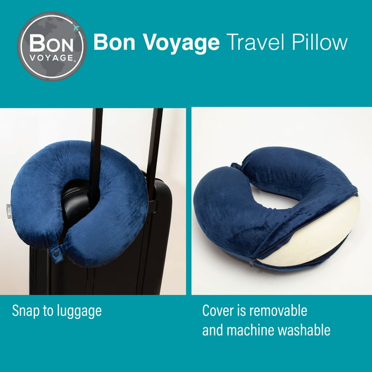 Bon Voyage® Classic Memory Foam Travel Neck Pillow, Navy