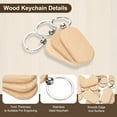 thumbnail image 3 of Uxcell Wooden Key Tag, 2.5"x1.3" Track Shape Wood Keychain Blanks Wood Engraving Blanks Unfinished Key Chain Tag for DIY Gift Crafts, Pack of 10, 3 of 6
