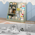 thumbnail image 6 of 4 Tier Kids Bookshelf and Toy Storage Organizer,Multifunctional Wooden Kids Book Shelf with Bookcase Display Stand for Kids Room,Playroom,Green, 6 of 8