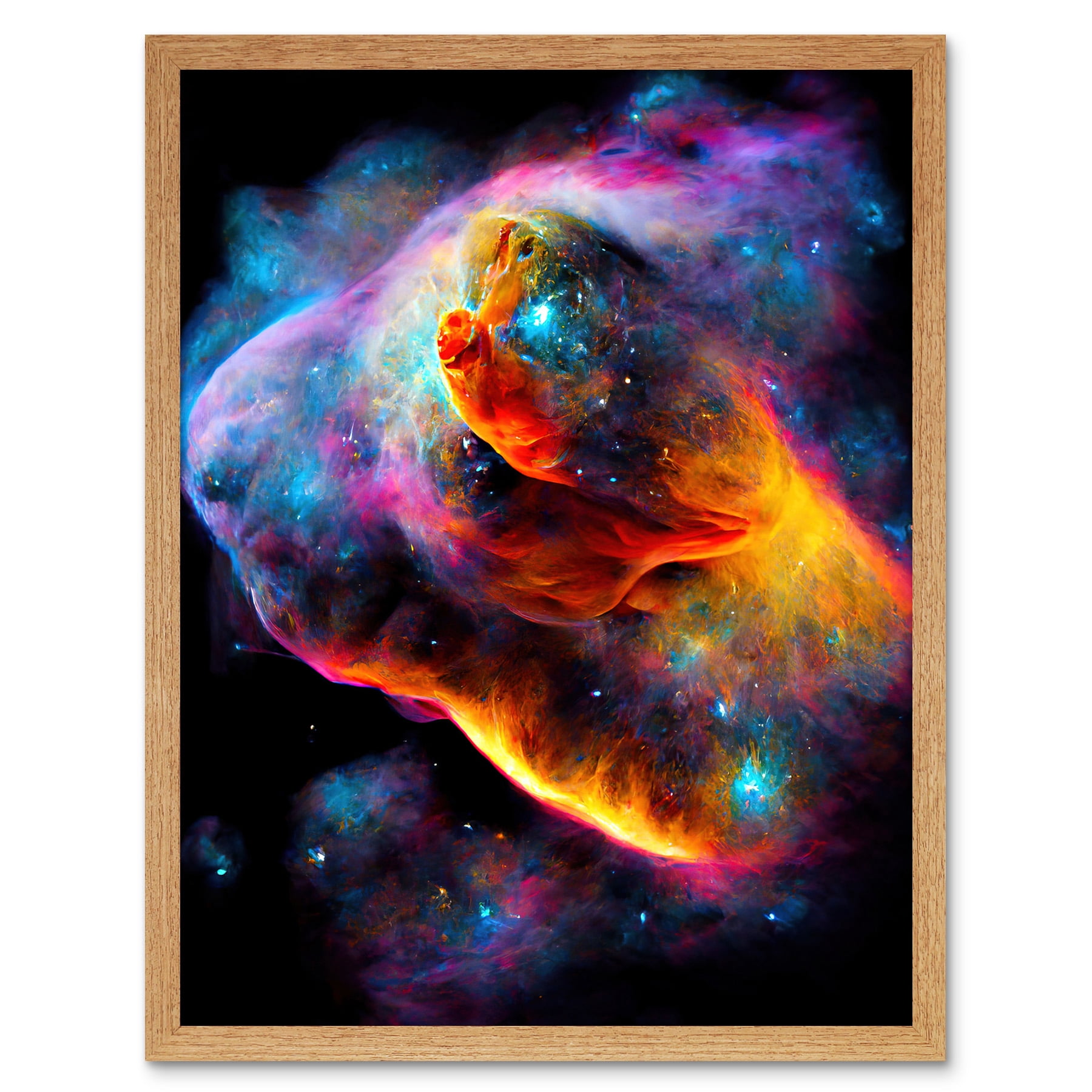 Space Nebula Vibrant Rainbow Spectrum Art Print Framed Poster Wall ...