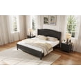 thumbnail image 3 of Noble House Full Platform Bed with Headboard,Wooden Slat Support Legs,No Box Spring Needed,Black, 3 of 12