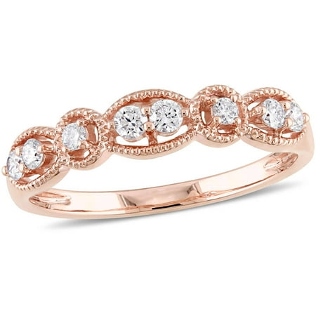 Miabella 1/4 Carat T.W. Diamond 14kt Rose Gold Multi-Halo Ring