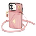 thumbnail image 7 of Nalacover Case for iPhone 11, Crossbody Wallet Case with Card Slots Holder, PU Leather Lanyard Shoulder Strap Purse Cover with Kickstand Shockproof Case for iPhone 11, Pink, 7 of 7