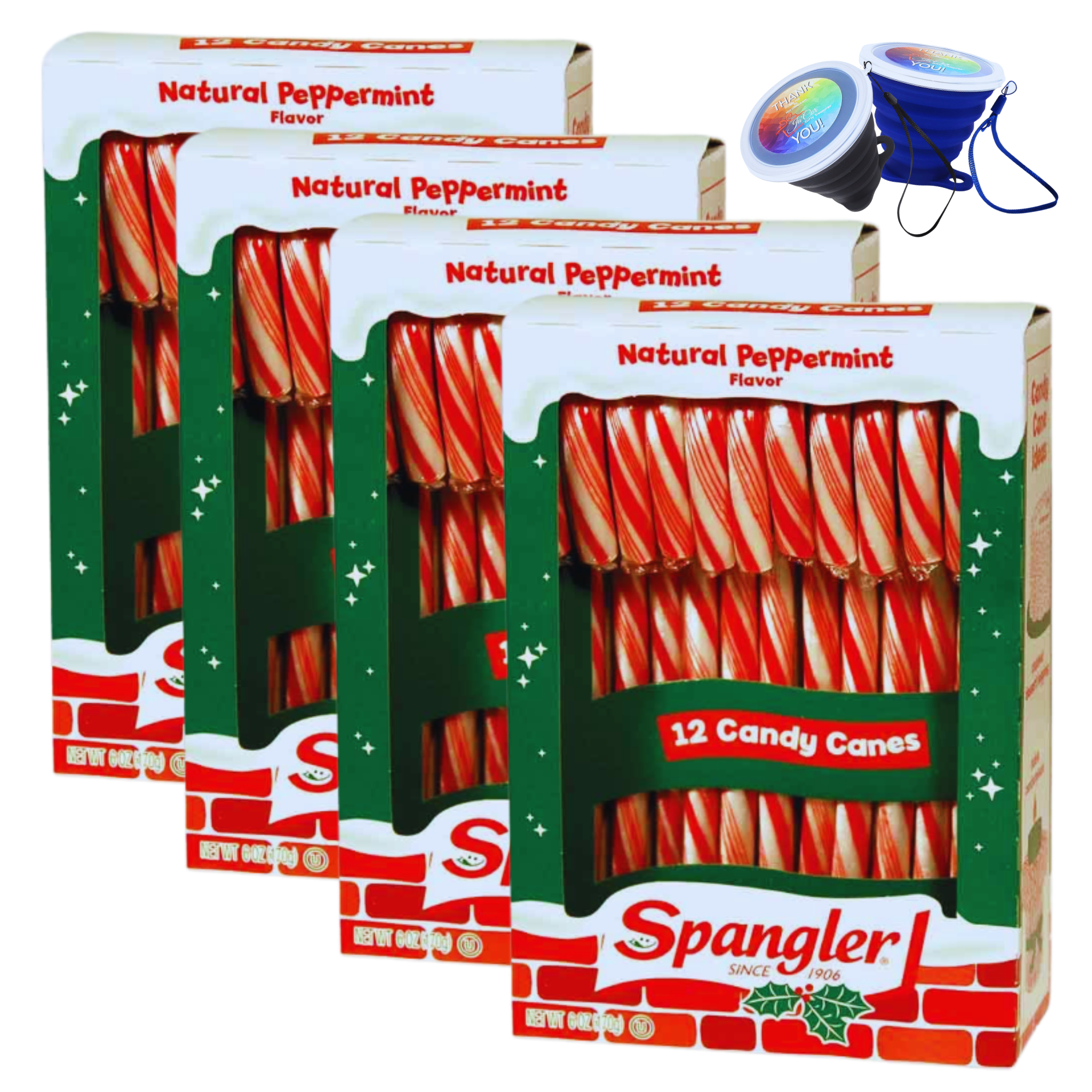 Classic Red and White Peppermint Candy Canes, Natural Peppermint Flavor