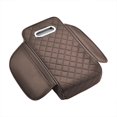 thumbnail image 3 of Reposabrazos de coche genérico, cojín, almohada, caja de pañuelos, consola central universal Marrón, 3 of 7