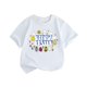 thumbnail image 1 of Gibobby blusas de cuello Ropa de verano para niños, estilo de Europa y Unidos, camiseta de manga corta para niñas, camiseta con estampado de conejito de Pascua y cuello redondo （Blanco， 8-9 Años), 1 of 5