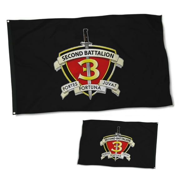 Dutern Double Sided 2nd Battalion 3rd Military Flag Banner 3 Ply with Brass Grommets 2x3 Feet