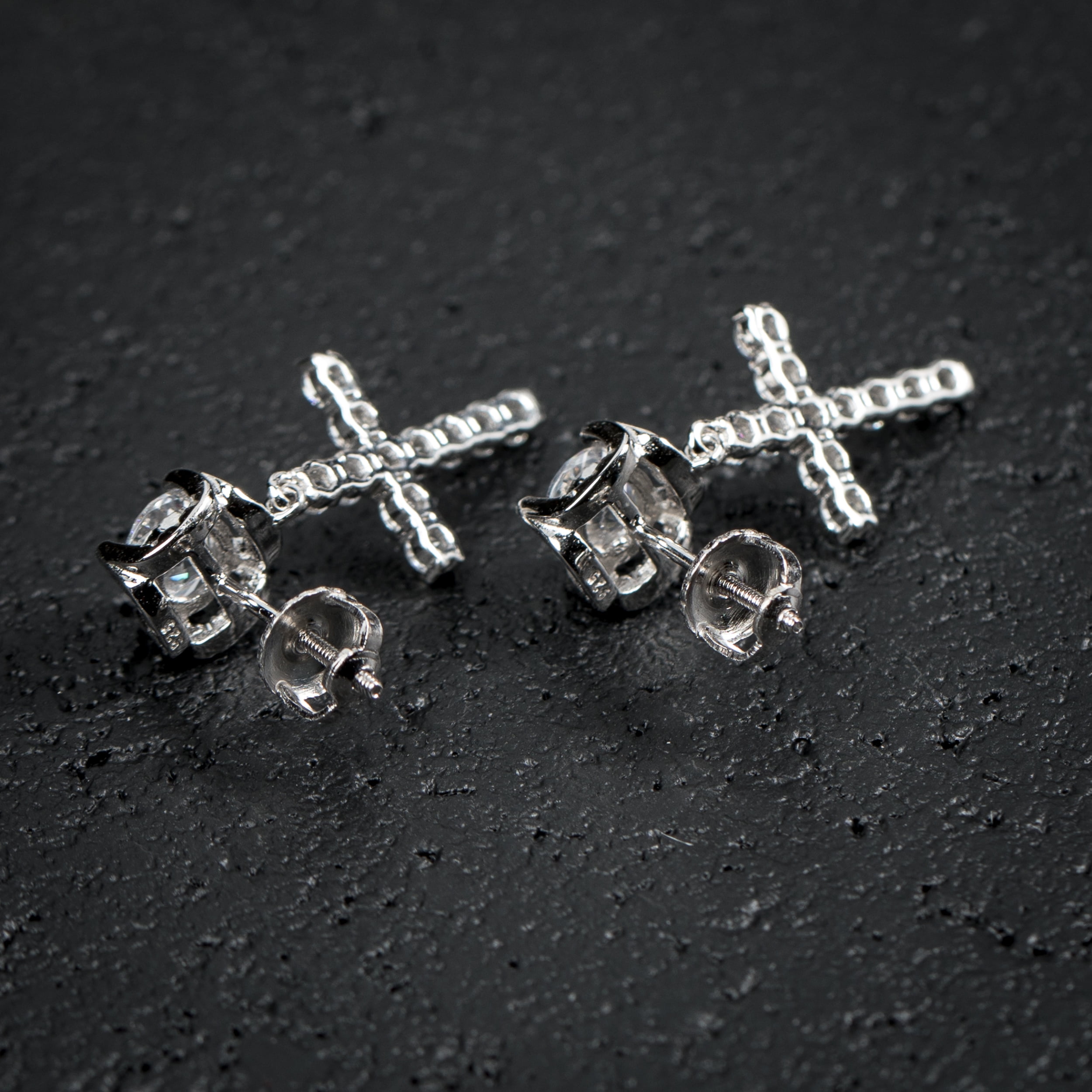 Hanging cross 2024 stud earrings