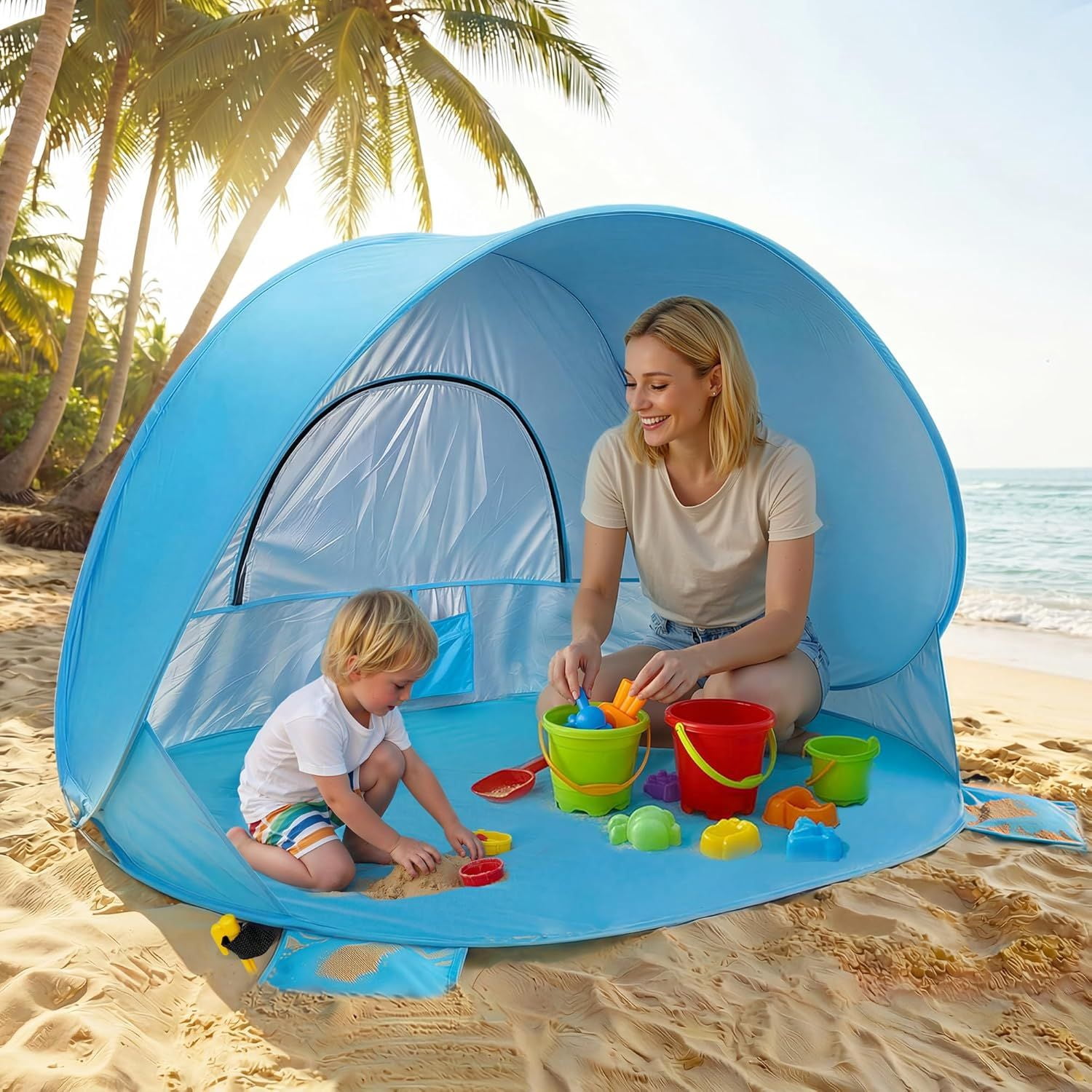 Baby Beach Tent Pop Up Baby Tent with UV Protection, Portable Infant Shade Canopy, Must-Have Beach Baby Essentials