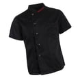 thumbnail image 5 of Sólido Manga Corta Chaquetas Uniforme Servicio de Alimentos para Mujeres Hombres , Negro, 2XL Salvador Uniforme de chaqueta de chef, 5 of 5