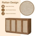 thumbnail image 4 of Hommpa Storage Sideboard Rattan Sideboard Buffet Cabinet with Adjustable Shelves 4-Doors Kitchen Storage Cabinet for Dining Room, Living Room,Bedroom, Hallway, Brown, 4 of 11