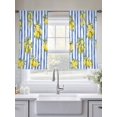 thumbnail image 5 of Summer Lemon Sheer Curtains 2 Panels Set Summer Lemon Floral Blue Stripes Sheer Window Curtains Light Filtering Rod Pocket Voile Drapes for Bedroom Living Room 52"x45", 5 of 9