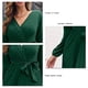 thumbnail image 5 of Vestido con cinturón y cuello en V,Vestido de mujer Vestido con cuello en V y manga farol Vestido de manga larga Calidad inigualable, 5 of 6