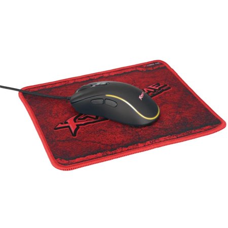 Xtrike Me GMP-290 - Optical Gaming Mouse Set  Wired DPI 1200 to 3600 and Red Mouse Pad