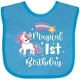 thumbnail image 3 of Inktastic Magical 1st Birthday Rainbow Unicorn with Star Boys or Girls Baby Bib, 3 of 4