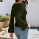 thumbnail image 2 of TaTaai Long Sleeve Fold Blouse Women, Solid Round Neck Pullover Top, Soft Casual Sweater, Everyday Versatile Apparel for Spring Summer Gift, 2 of 7