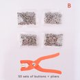 thumbnail image 1 of 50/100 piezas de alicates para coser botones de metal, hebilla de cinco garras, botones a presión de metal, sujetadores de costura sin costuras, herramientas de costura de seguridad, 1 of 6