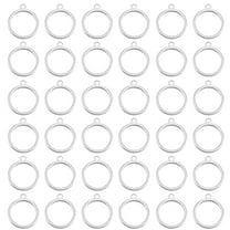 60Pcs Ring Circle Shape Pendant Stainless Steel Open Bezel Frame Charms Hollow Round Pendants for DIY Bracelet Necklac Jewellery Making and DIY Craft Hole: 1.4mm