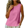 thumbnail image 5 of BUIGTTKLOP Women Cotton Linen Tank Tops Casual Sleeveless Summer Shirts Loose Fited Lightweight Crewneck Camisole, 5 of 6