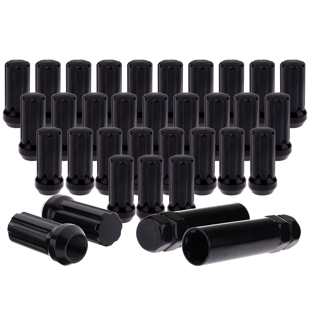 ECCPP Replacement for Wheel Lug Nuts 32 Pieces +2 Keys Black Truck