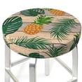 thumbnail image 3 of Haiem Pineapples Palm Leaves Cushion Round Bar Chair Seat Cover Bar Chair Cushion Covers Elastic Washable Bar Chair Cover,Protects from Scratches and Stains-14 inch, 3 of 7