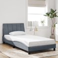 thumbnail image 3 of vidaXL Bed Frame with LED Lights Dark Grey 100x190 cm Velvet, 3 of 5
