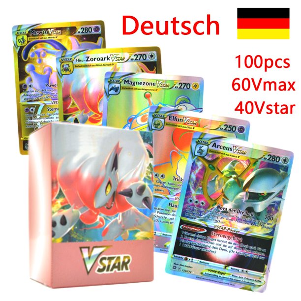 Cartas de Pokémon Vstar Vmax GX para niños, cartas de energía de batalla, 100-120, piezas, EX, alemán, francés, coreano, Pikachu, Charizard, Mewtwo, juguete de regalo Fivean unisex