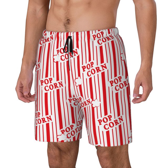 Balery Popcorn 1 Bañador para hombre, shorts de playa de secado rápido con entrepierna y forro de compresión-Medium