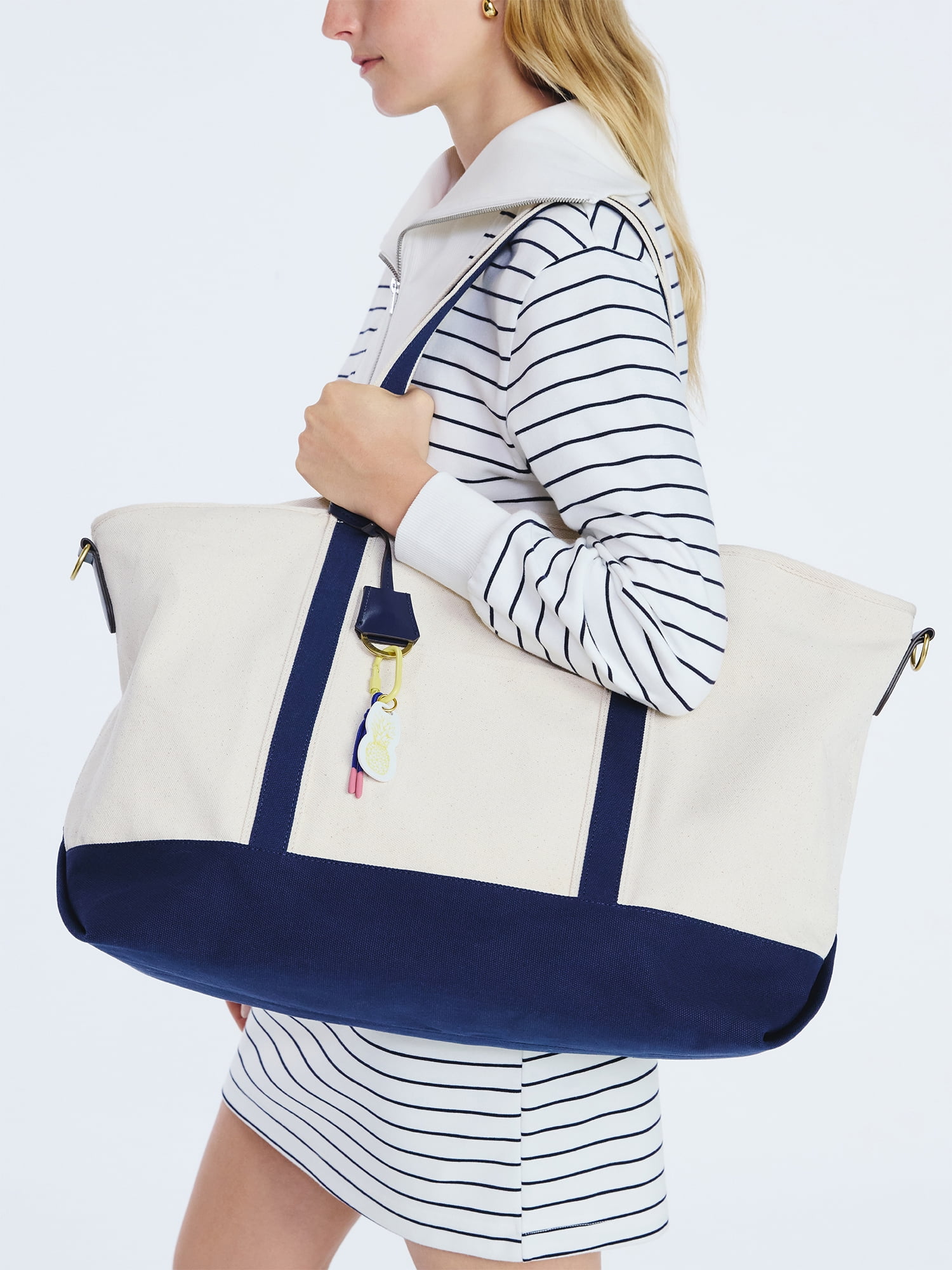 Free Assembly Women's Canvas Boat Tote, Natural