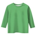 thumbnail image 4 of Hessimy Toddlers Long Sleeve T-Shirt Soft Cotton Top Tees for Toddler Boy girls Long Sleeve Flexy Soft Knit Expandable Shoulder Pullover Undershirt(A89-Light Green,8-9 Years), 4 of 5