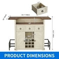thumbnail image 5 of Uforic 6 Tier Home Bar Unit with LED Light, 55" Wine Cabinet with 2 Drawers, Farmhouse Mini Liquor Bar with Wine Rack and Footrest Bar Table for Home Pub, Party, Walnut, 5 of 9