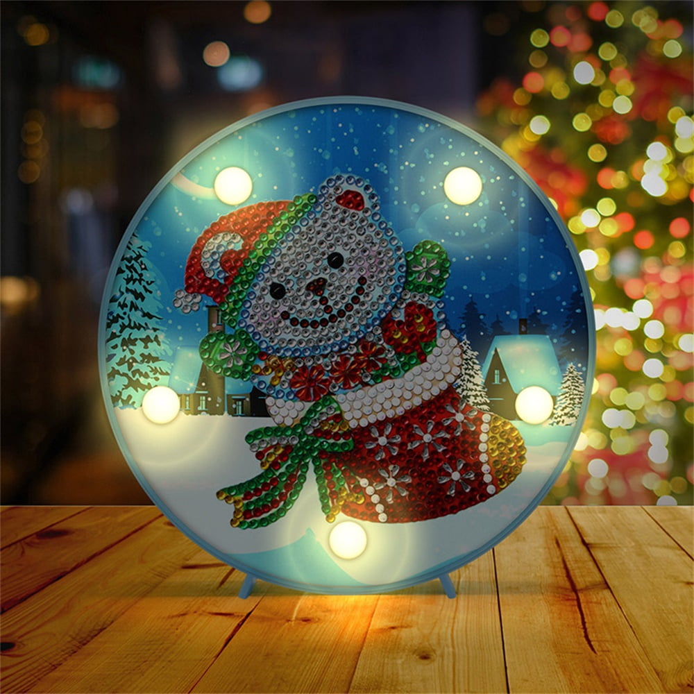 Christmas Snowman DIY Diamond Painting Kit Decorative Table Lamp With  Crystal Painting Christmas Night Lights From Sunway168, $10.67