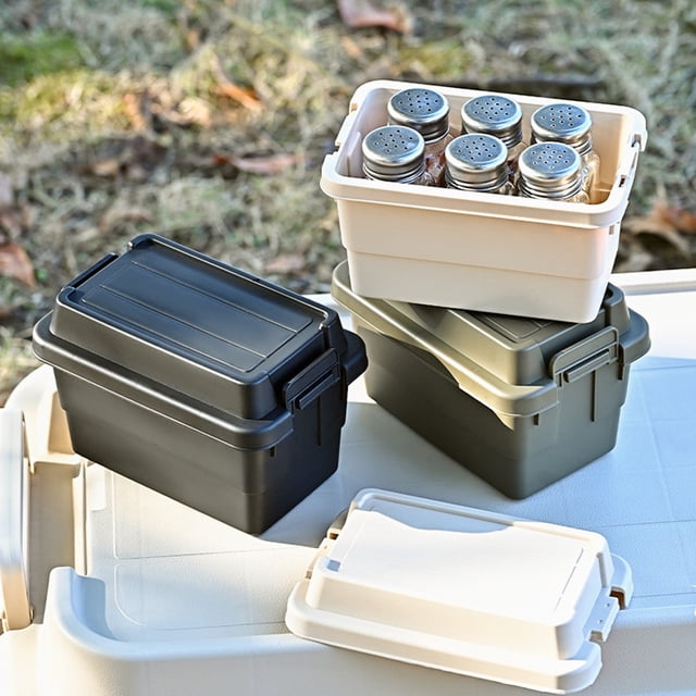 Mini Caja de Almacenamiento de Escritorio para Exteriores - Organizador, Beige MNFD