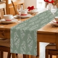 thumbnail image 5 of Dark Green Botanical Cotton Linen Table Runner for Dining Kitchen, Pastoral Elegant Spring Floral Wedding Outdoor Party Tablerunners Decoration, Dresser Scarf Coffee Tablecloth Runners 13x70 Inches, 5 of 9