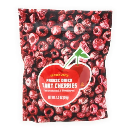 Trader Joe's Freeze Dried Tart Cherries Unsweetened Unsulfured 1.2 Oz