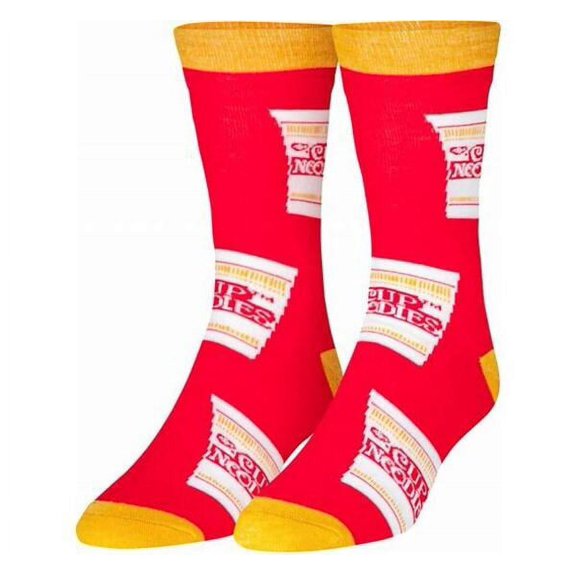 Crazy Socks Noodle Cup Unisex Socks, Cup Noodles Fun Print Novelty Crew Socks - 1 Pair