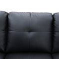 thumbnail image 5 of Hommoo L Shaped Couch Living Room Furniture Set, Faux Leather 4-Seat Sectional Sofa Sets, Modern Couch Sofa Set for Home, Apartment, Dorm, Black(No Ottoman), 5 of 6