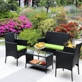 thumbnail image 3 of Patio Wicker Set with Green Cushions / Outdoor Entertaining / Easy Assembly Included, 3 of 7
