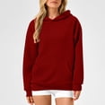 thumbnail image 4 of Timegard Sweatshirts for Women Drop Shoulder Hoodies Pullover Fall Winter Casual Solid Color Tops, 4 of 9