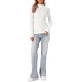 thumbnail image 2 of INSPIRE CHIC Turtleneck Sweater for Women's Long Sleeve Basic Casual Knit Slim Pullover Tops XL White, 2 of 6