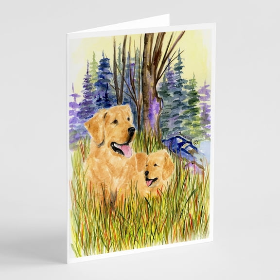 Caroline's Treasures Golden Retriever Greeting Cards with Envelopes, 5" x 7" (8 Count)