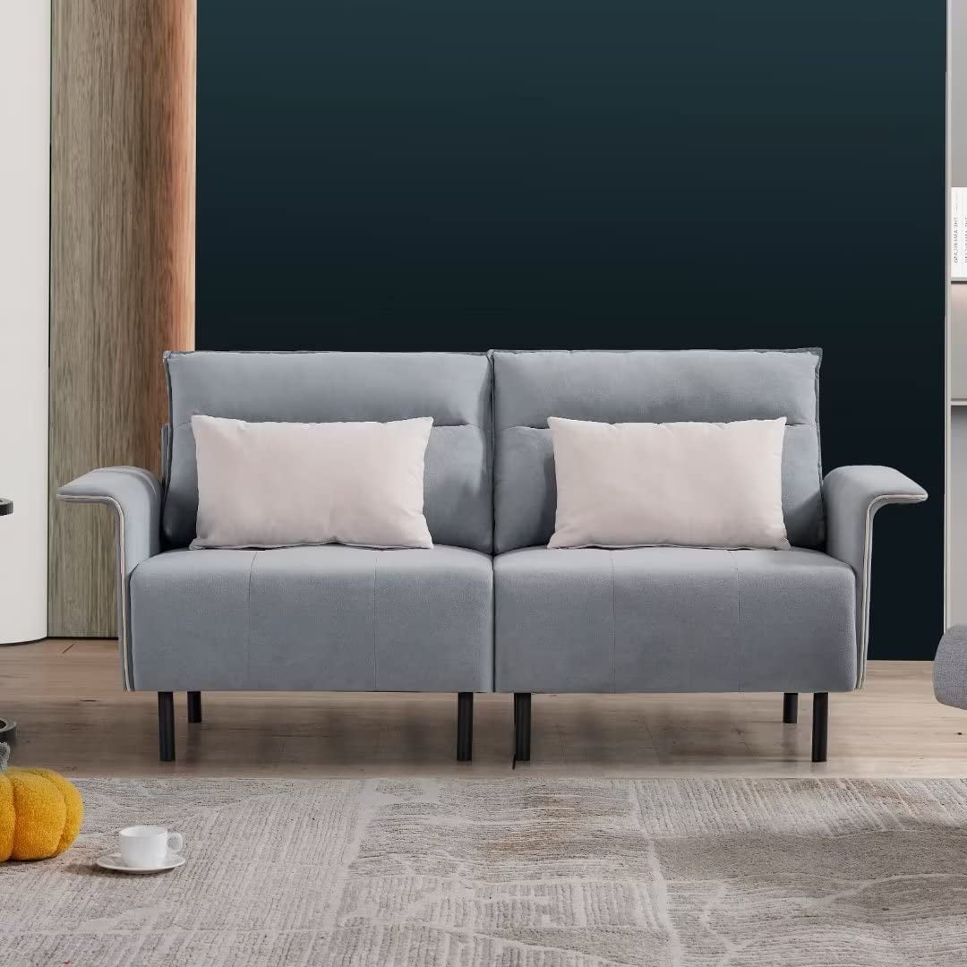 Resenkos 72" Mid-Century Tufted Sofa Couch, Upholstered Wood Base Sofa, Light Grey Resenkos 72" Mid-Century Tufted Sofa Couch, Upholstered Wood Base Sofa, Light Grey